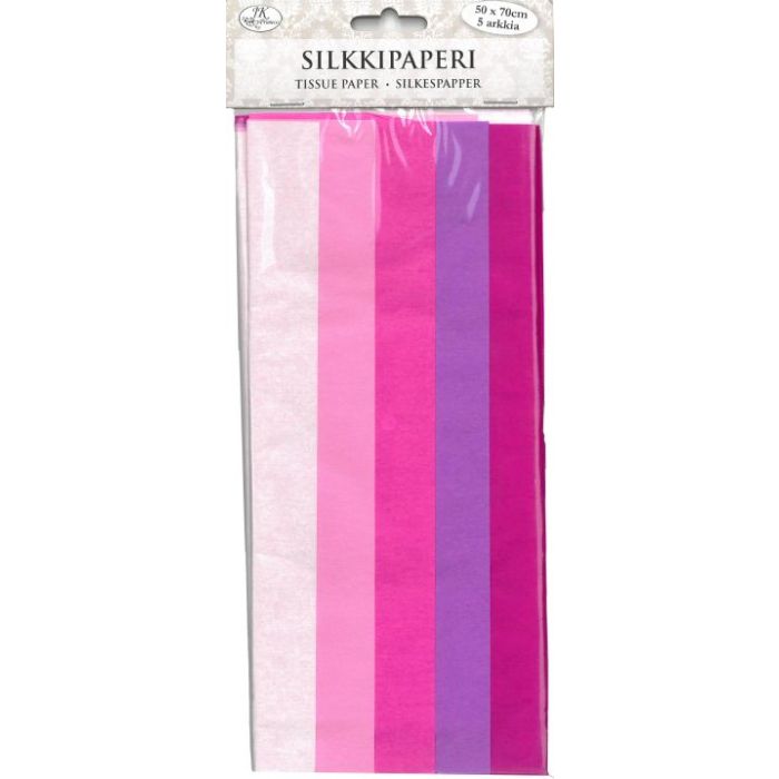 Silkkipaperi pinkkilajitelma 5ark - Tee-se-itse DIY - 6417715068012 - 1