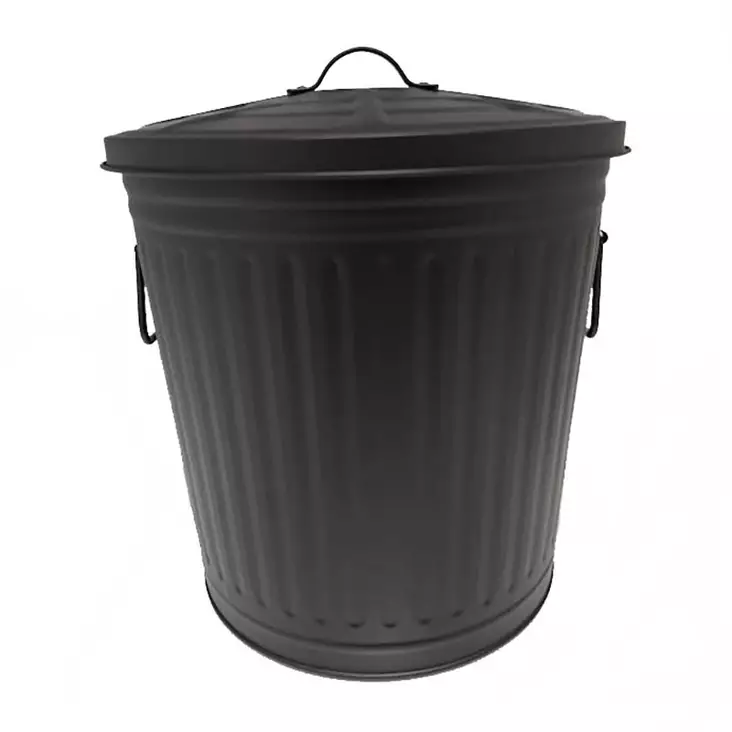 Sinkkiämpäri kannella sinkitty 35l Musta - Ämpärit ja saavit - 6438168112312 - 1