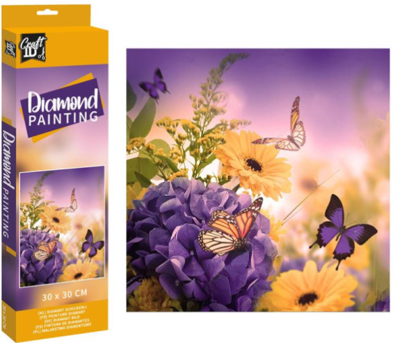 TIMANTTIMAALAUS 30 X 30 cm perhonen - Tee-se-itse DIY - 8715427104522 - 1