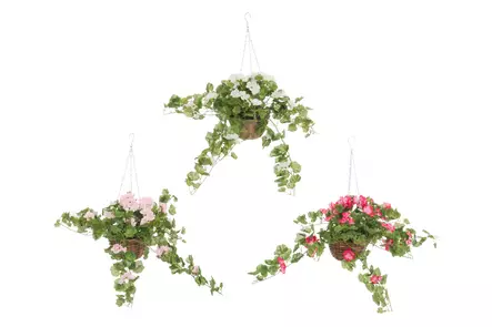 4Living Pelargonia amppeli valkoinen - Tekokukat ja -kasvit - 6410413293243 - 1