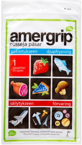 Amergrip 1 l 20kpl, 175x220*0,05 - Pakastuspussit ja kertakäyttörasiat - 6430041690603 - 1