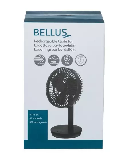 Bellus Pöytätuuletin Ladattava 16,5 cm 5 W - Ilmastointi ja huoneilma - 6410416245263 - 1