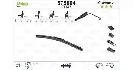 Pyyhkijänsulka 475mm valeo first blade - Tuulilasinpyyhkijät - 3276425750043 - 1