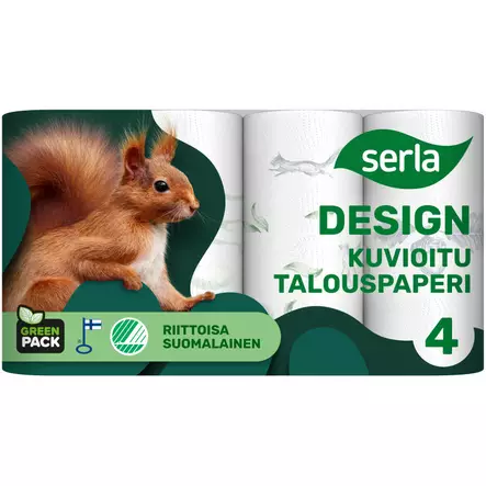 Serla talouspaperi 4 rl kuvioitu - Talouspaperit - 6414301029273 - 1