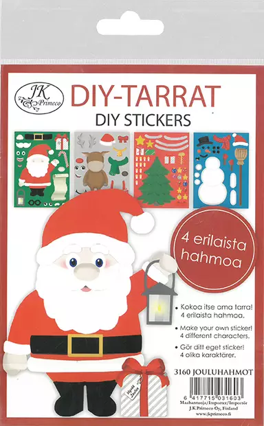 DIY-tarra Jouluhahmot 4ark - Joulukorttiaskartelu - 6417715031603 - 2