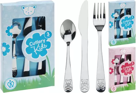 LASTEN RUOKAILUVÄLINEET 3 KPL - Lasten ruokailuvälineet - 8711295652363 - 1
