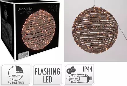 Led-Valopallo 25cm 300 Led extra lämmin - Valokoristeet - 8721461155703 - 1