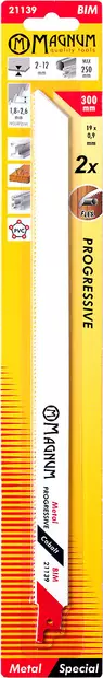 Magnum puukkosahanterä BIM Progressive 1,8–2,6 / 300 mm 2 kpl – monipuoliseen purku- ja tasosahaukseen - Sirkkelin- ja sahanterät sekä tarvikkeet - 6418868211393 - 1