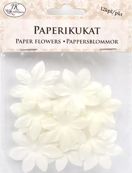 Paperikukat Iso valkoinen 12 kpl - Tee-se-itse DIY - 6417715049103 - 1