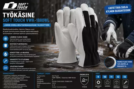 Työkäsine Soft Touch Useita kokoja - Työhanskat - 0000000007203 - 1