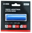 LITIUM AKKU 2200mAh 3.7V ladattava - Ladattavat paristot - 6430032158693 - 1