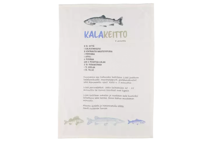 4Living Keittiöpyyhe Ahti kalakeitto 50x70 cm - Keittiötekstiilit - 6410416475813 - 1