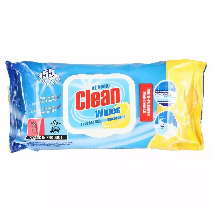 AT HOME MULTI CLEANING LEMON 55KPL - Tiskiaineet ja konetiskitabletit - 8720604319033 - 1