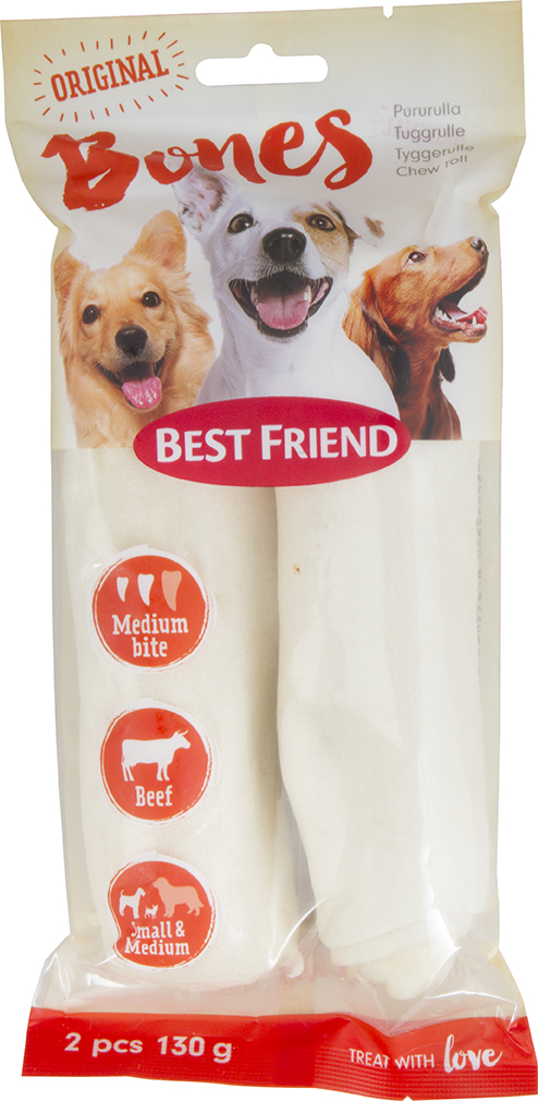 Best Friend bones original valkoinen pururulla 17 cm 2 kpl 130 g - Puruluut - 5700551124143 - 1