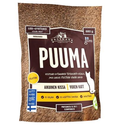 Dagsmark PUUMA vähärasvainen kana-hyönteinen kissan kuivaruoka 680 g - Kissan märkäruoka - 6430066381623 - 1
