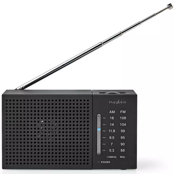 FM-radio | Kannettava malli | AM / FM | Akkukäyttöinen | Analoginen | 1.5 W | Mustavalkoinen näyttö | Kuulokkeiden lähtöliitäntä | Musta - Radiot - 5412810329533 - 1