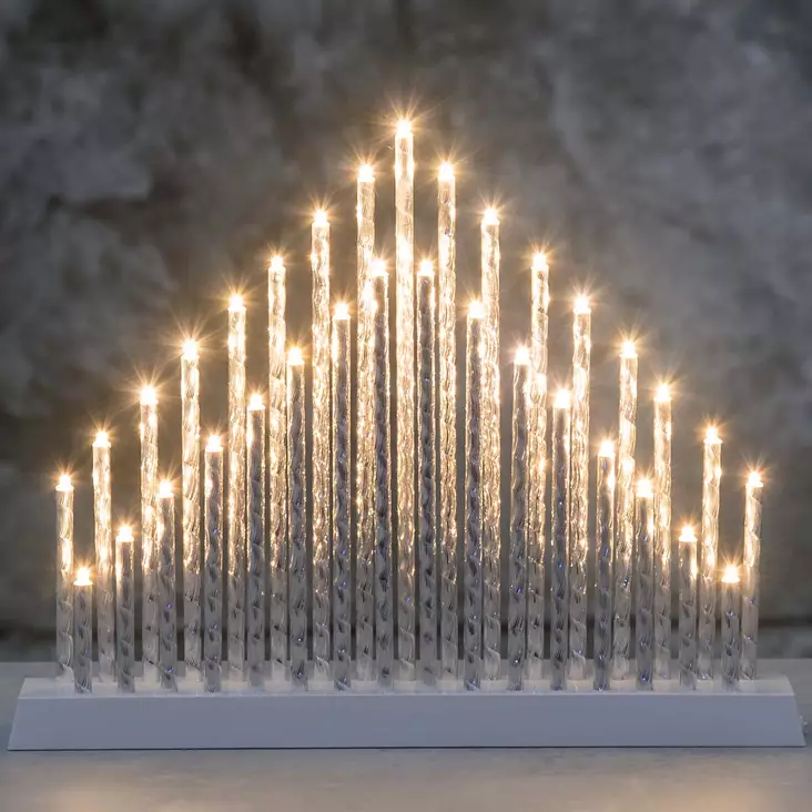 Finnlumor Kynttelikkö Pihla hopea 33LED - Kyntteliköt - 6410412668813 - 1