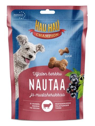 HHC Nautaa ja mustaher., viljaton, rapea 150g - Viljaton koiranruoka - 6430069583543 - 1