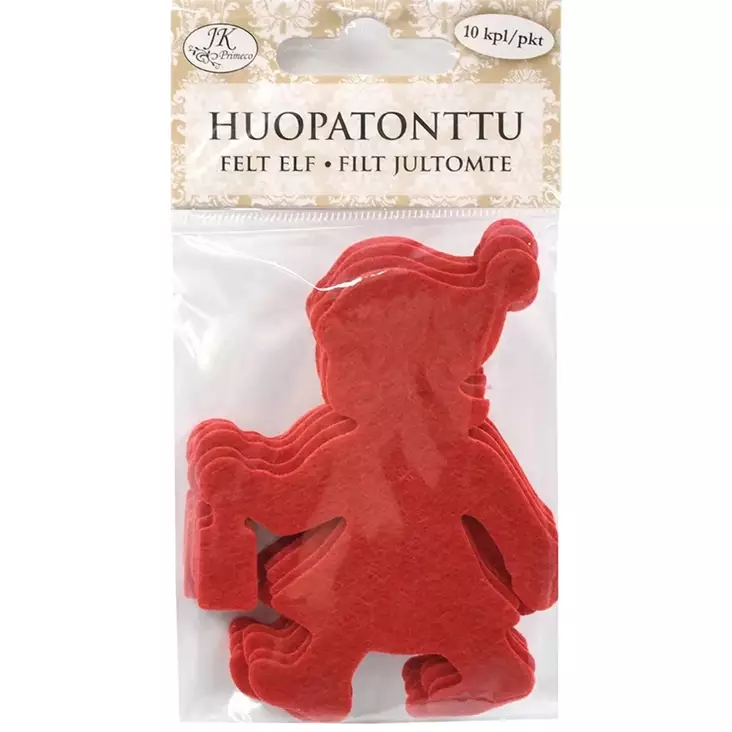 Huopatonttu ja lyhty punainen 10kpl - Joulukorttiaskartelu - 6417715037933 - 1