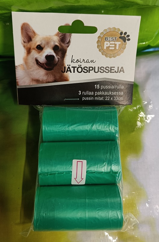 KOIRAN JÄTEPUSSI 3RLL / PKT 15PSS/RLL - Koiran ulkoilutarvikkeet - 6438159996013 - 1