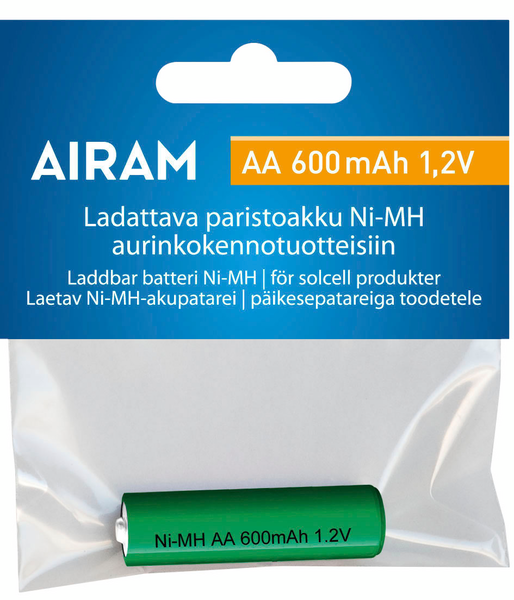 LADATTAVA PARISTO AA 600mAh - Ladattavat paristot - 6435200146373 - 1