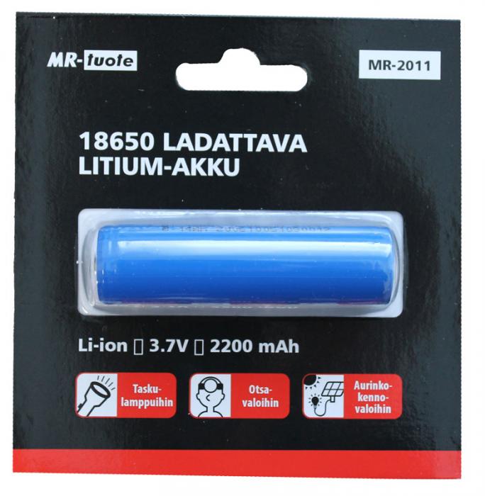 LITIUM AKKU 2200mAh 3.7V ladattava - Ladattavat paristot - 6430032158693 - 1
