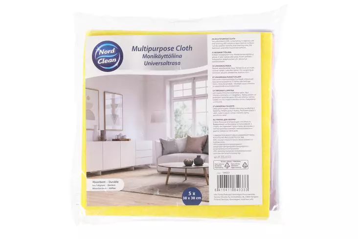 Nord Clean Monikäyttöliina 5 kpl - Siivousliinat ja -sienet - 6410411840333 - 1