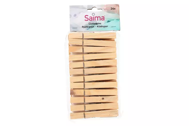 Nord Clean Pyykkipoika puinen 24 kpl - Pyykkinarut ja pyykkipojat - 6410411836923 - 1