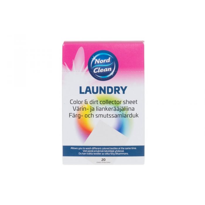 Nord Clean Värin- ja liankerääjäliina 20 kpl FI-SV-ET-LV-LT-NO hyllyvalmis me - Pyykinpesuaineet - 6410416215693 - 1