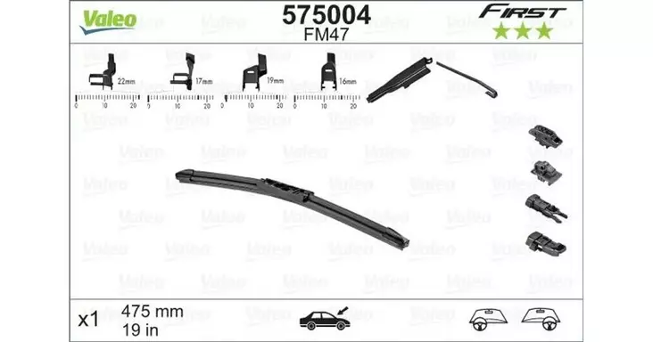 Pyyhkijänsulka 475mm valeo first blade - Tuulilasinpyyhkijät - 3276425750043 - 1