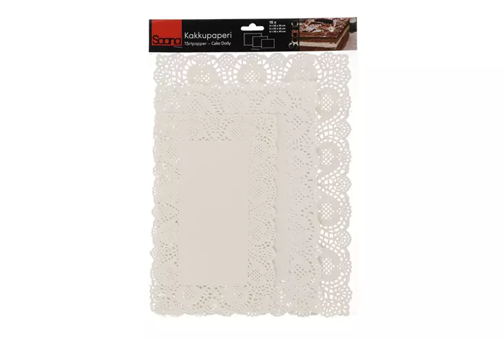 Saana Kakkupaperi suorakaide 15 kpl 3 kokoa - Leivinpaperit ja kelmut - 6410411562143 - 1