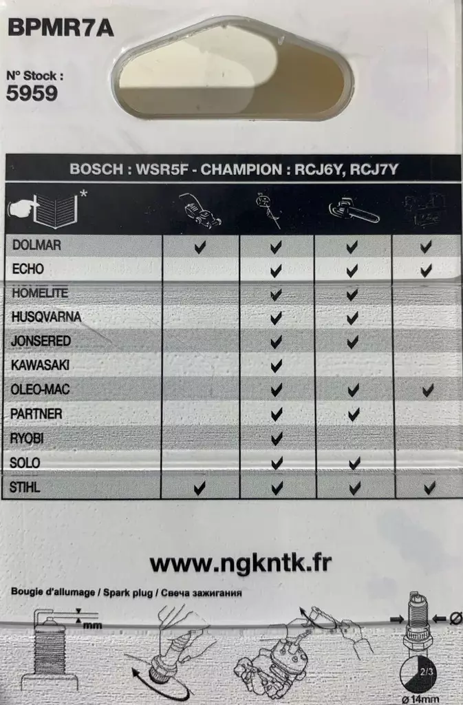 TULPPA No2 NGK BPMR7A - Sytytystulpat - 0087295059593 - 1