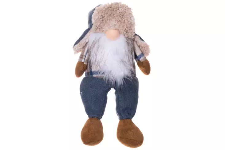 Winteria Tonttu karvalakissa istuva 37 cm - Joulukoristeet - 6410416077123 - 1