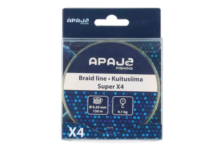 Apaja Kuitusiima Super X4 150 m 0,20 mm 9,1 kg - Kuitusiimat - 6410416321783 - 1
