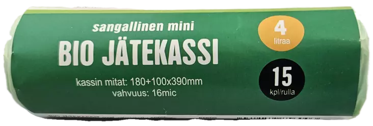 BIO JÄTEPUSSI 4 L 15 kpl/rll - Jätteiden lajittelu - 6438159856003 - 1