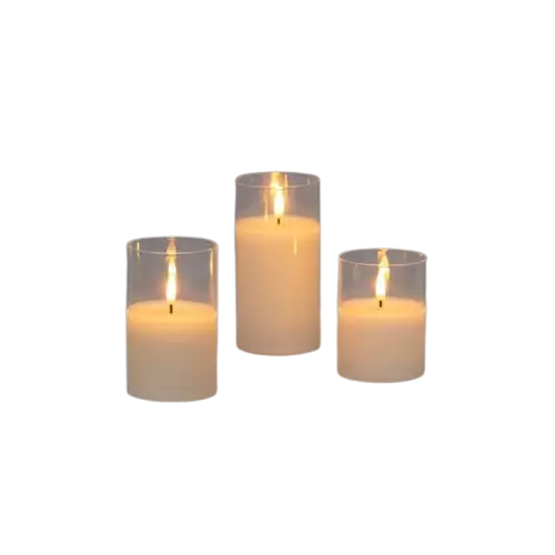 Finnlumor Lasikynttilät 3 kpl 3D Milton - LED-kynttilät - 6410416482323 - 1