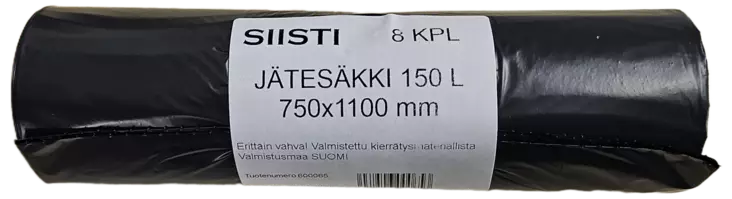 JÄTESÄKKI 150 L VAHVA - Jätteiden lajittelu - 6438506000653 - 1