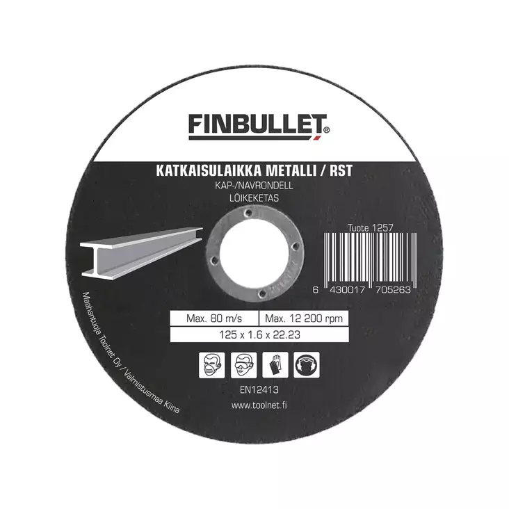 KATKAISULAIKKA METALLI/RST 125X1,6mm - Katkaisulaikat - 6430017705263 - 1