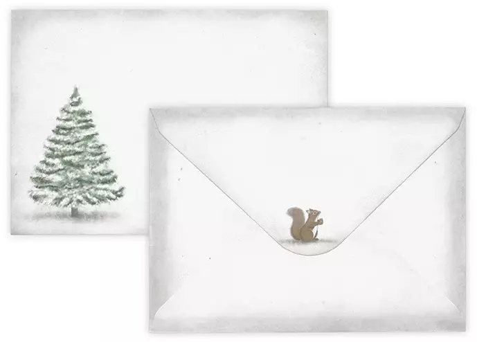 Kirjekuori C6 Talvi kuusi 10kpl - Joulukorttiaskartelu - 6417715077243 - 1