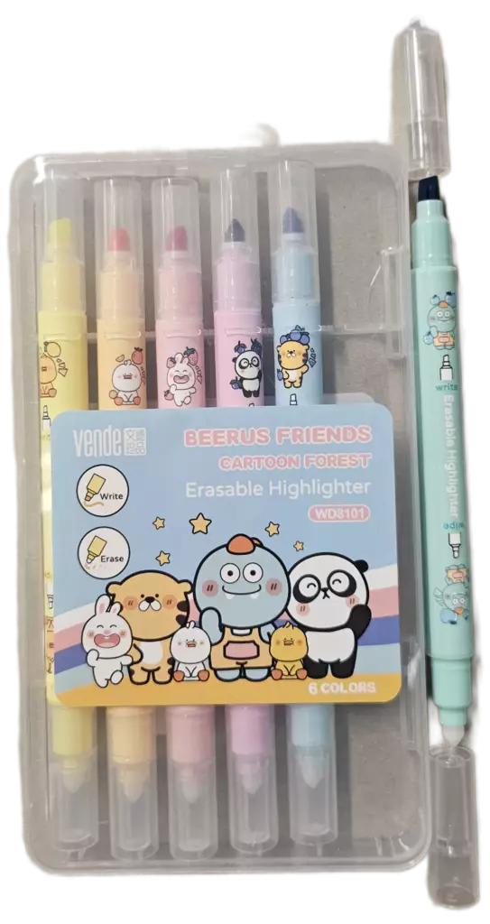 KOROSTUSKYNÄT 6 kpl/pkt PYYHITTÄVÄ - Kynät ja tussit - 6438506009663 - 1