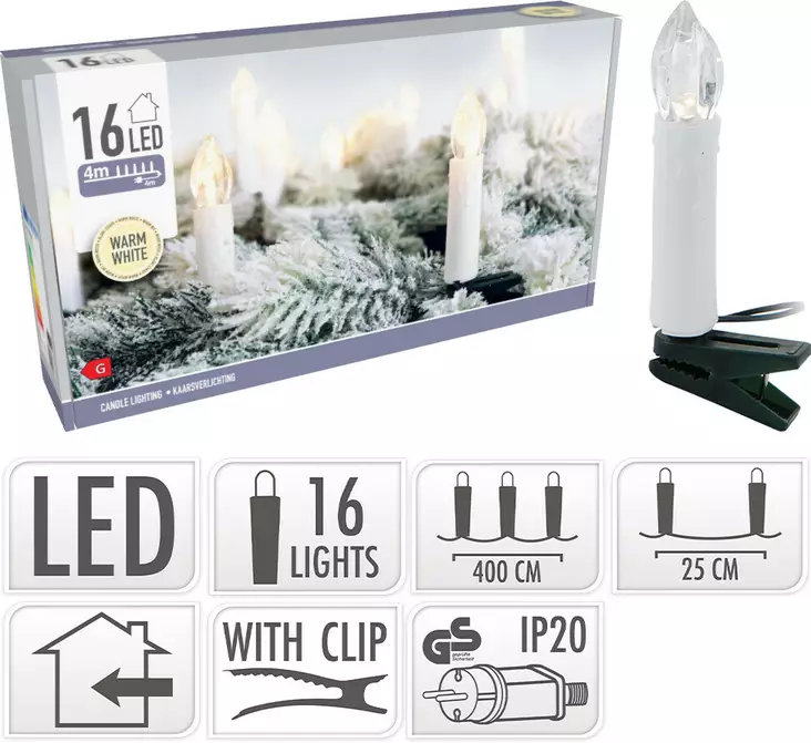 Kuusenkynttilät 16 led - Joulukuusivalot - 8711295518393 - 1