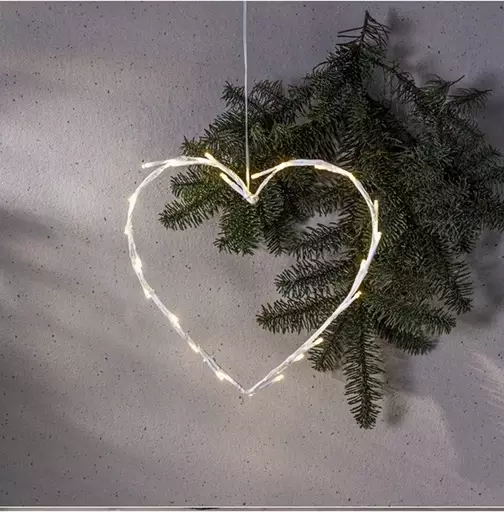 LED -koristesydän, 27 cm 24 LED paristok - Valokoristeet - 6438506002633 - 1