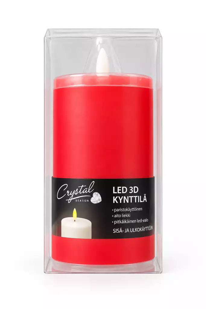 LED KYNTTILÄ 3D 7,5 X 15 cm ULKOKÄYTTÖÖN - LED-kynttilät - 6438506003333 - 1