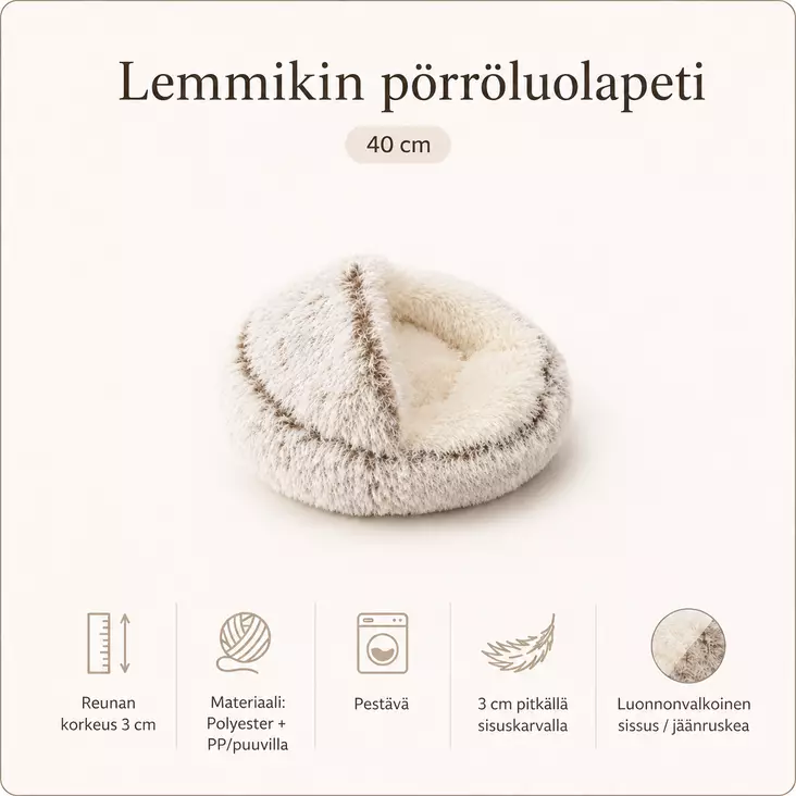 Lemmikin pörröluolapeti 40 cm - Koiran pedit ja korit - 6438506020903 - 1