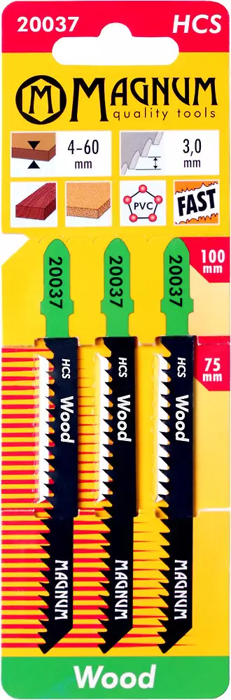 Magnum pistosahanterä HCS 3,0 / 100 mm 3 kpl – nopeaan puun sahaukseen - Sirkkelin- ja sahanterät sekä tarvikkeet - 6418868200373 - 1