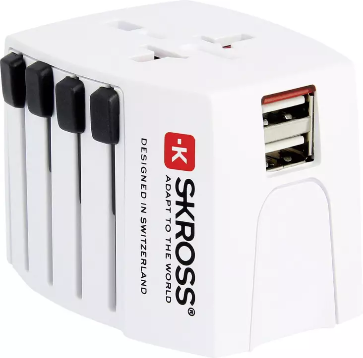 SKROSS MUV USB 2xA -matka-adapteri kahdella USB-portilla - Matkatarvikkeet - 7640166323693 - 1