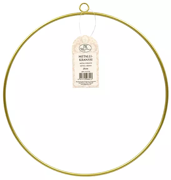Metallikranssi 25 cm kulta - Joulukorttiaskartelu - 6417715068913 - 1