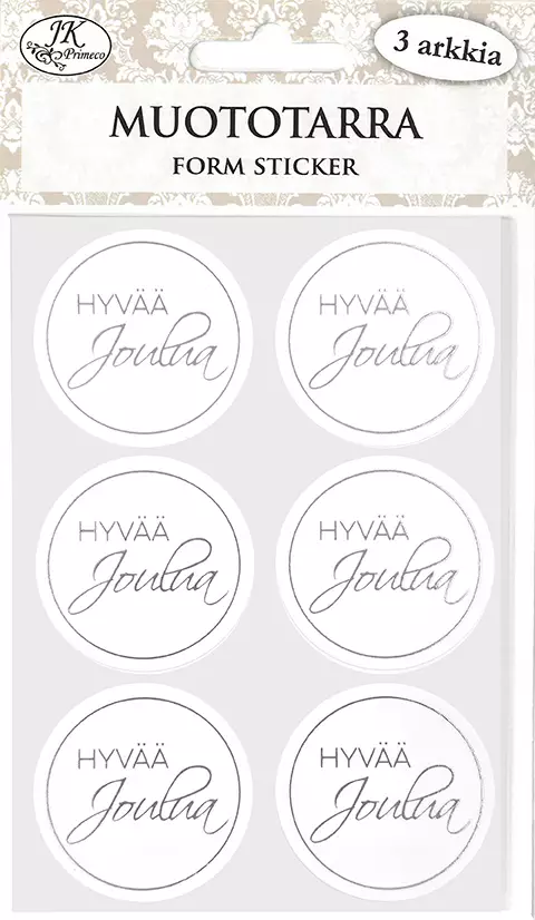 Muototarra Iloista joulua hopeafolio 3ark - Joulukorttiaskartelu - 6417715089413 - 1