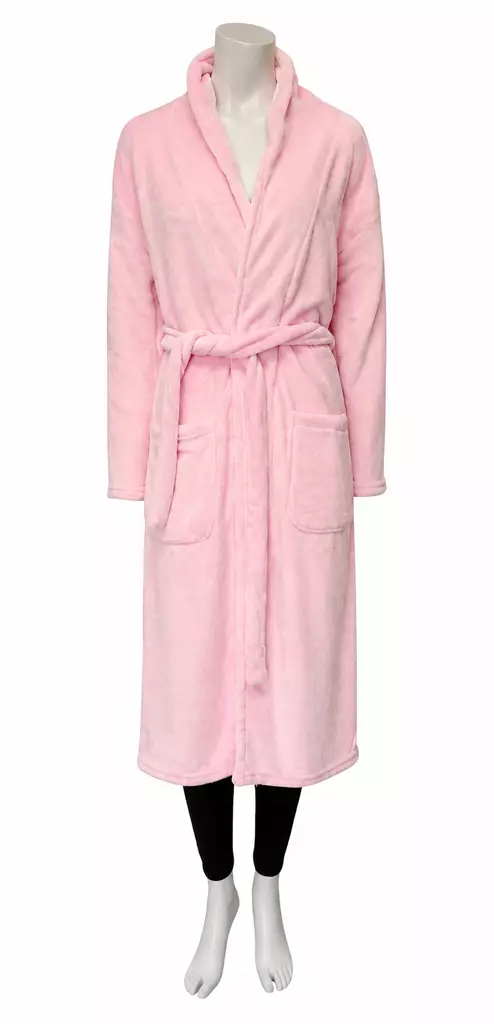 N Fleece aamutakki pinkki - Naisten aamutakit ja kylpytakit - 6438159381833 - 1