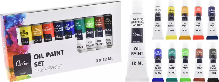 Öljyvärit 10 kpl 12ml - Taiteilijatarvikkeet - 8721037026123 - 1